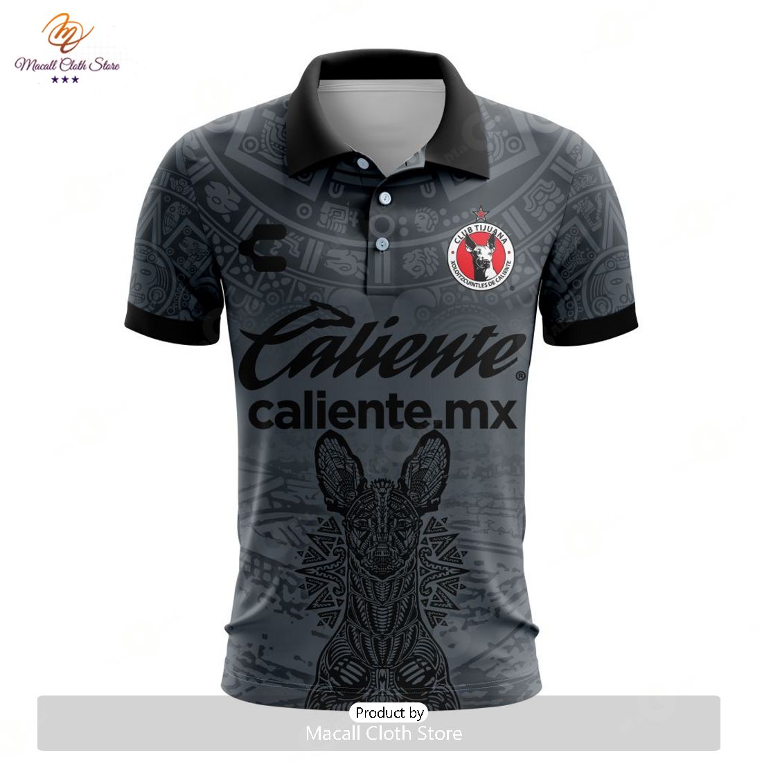 HOT Personalized LIGA MX Club Tijuana 2023-2024 Away Aztec Design Polo HOT Personalized LIGA MX Club Tijuana 2023-2024 Away Aztec Design Polo