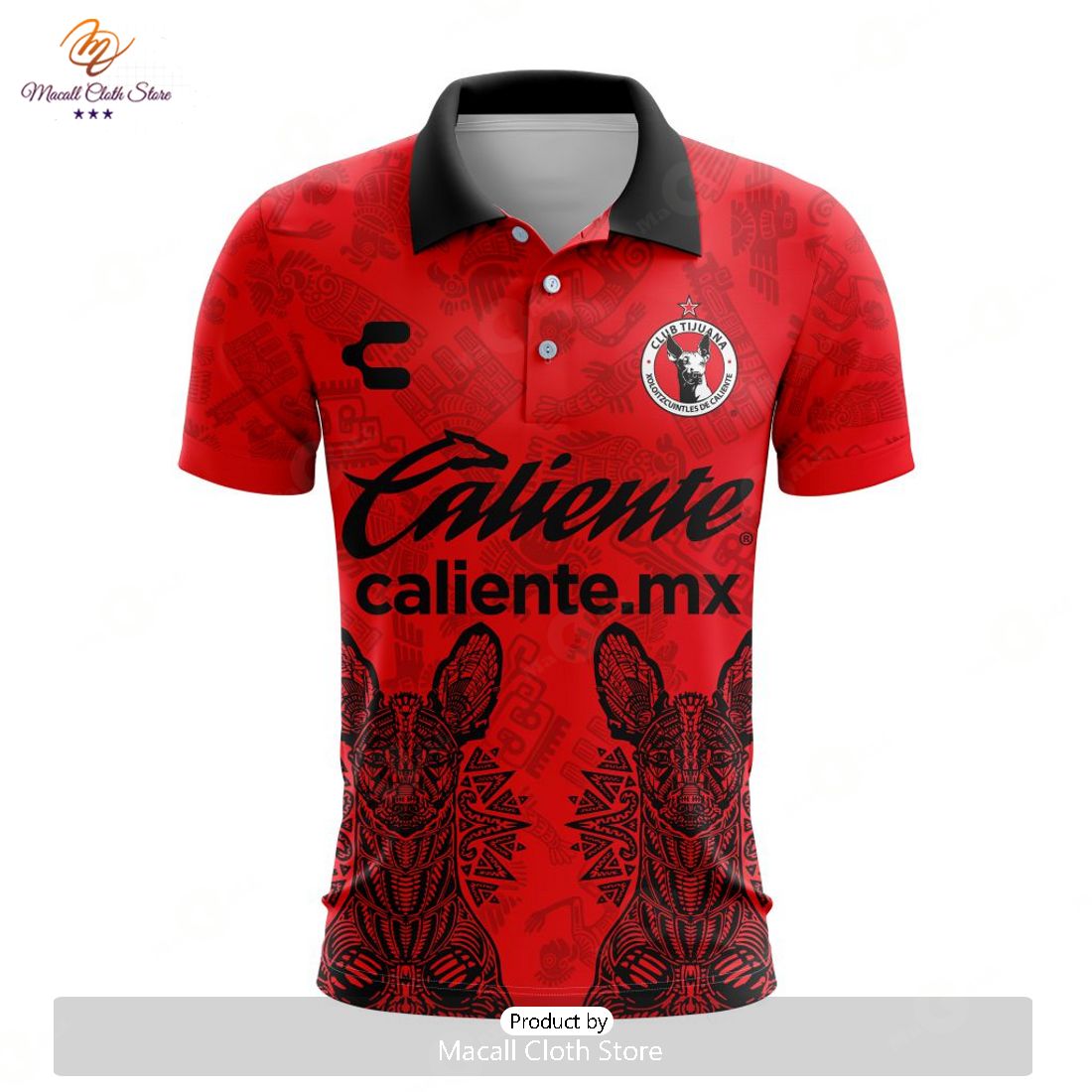 HOT Personalized LIGA MX Club Tijuana 2023-2024 Home Aztec Design Polo HOT Personalized LIGA MX Club Tijuana 2023-2024 Home Aztec Design Polo