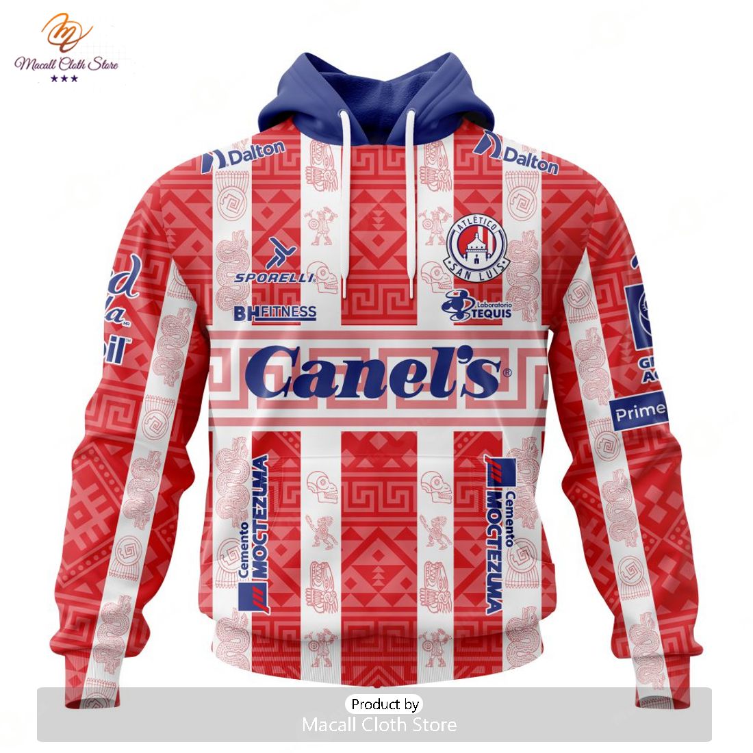 HOT Personalized LIGA MX Atletico San Luis 2023-2024 Home Aztec Design Hoodie Sweatshirt 3D HOT Personalized LIGA MX Atletico San Luis 2023-2024 Home Aztec Design Hoodie Sweatshirt 3D