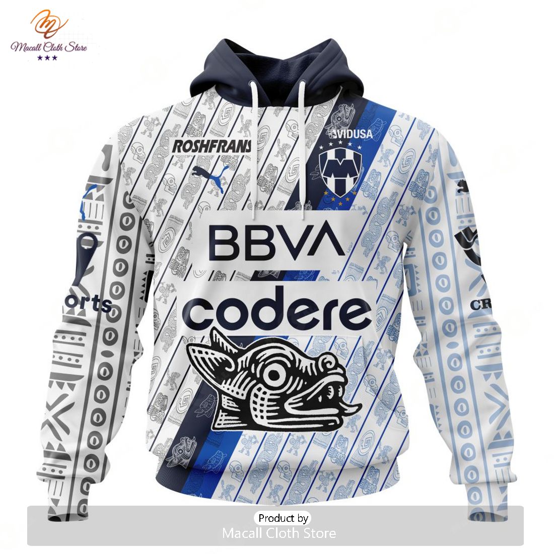 HOT Personalized LIGA MX C.F. Monterrey 2023-2024 Away Aztec Design Hoodie Sweatshirt 3D