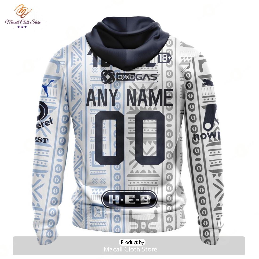 HOT Personalized LIGA MX C.F. Monterrey 2023-2024 Away Aztec Design Hoodie Sweatshirt 3D HOT Personalized LIGA MX C.F. Monterrey 2023-2024 Away Aztec Design Hoodie Sweatshirt 3D
