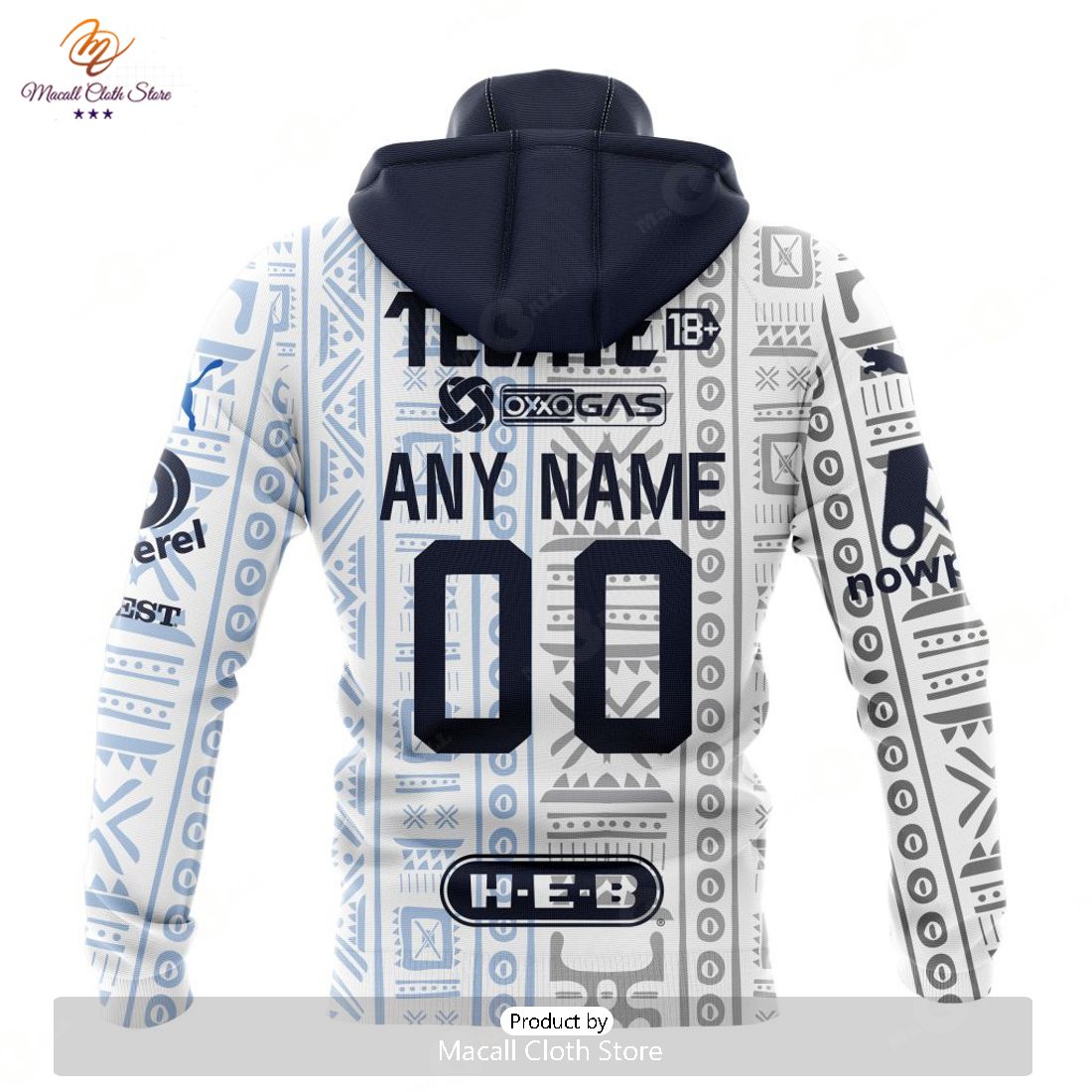 HOT Personalized LIGA MX C.F. Monterrey 2023-2024 Away Aztec Design Hoodie Sweatshirt 3D HOT Personalized LIGA MX C.F. Monterrey 2023-2024 Away Aztec Design Hoodie Sweatshirt 3D