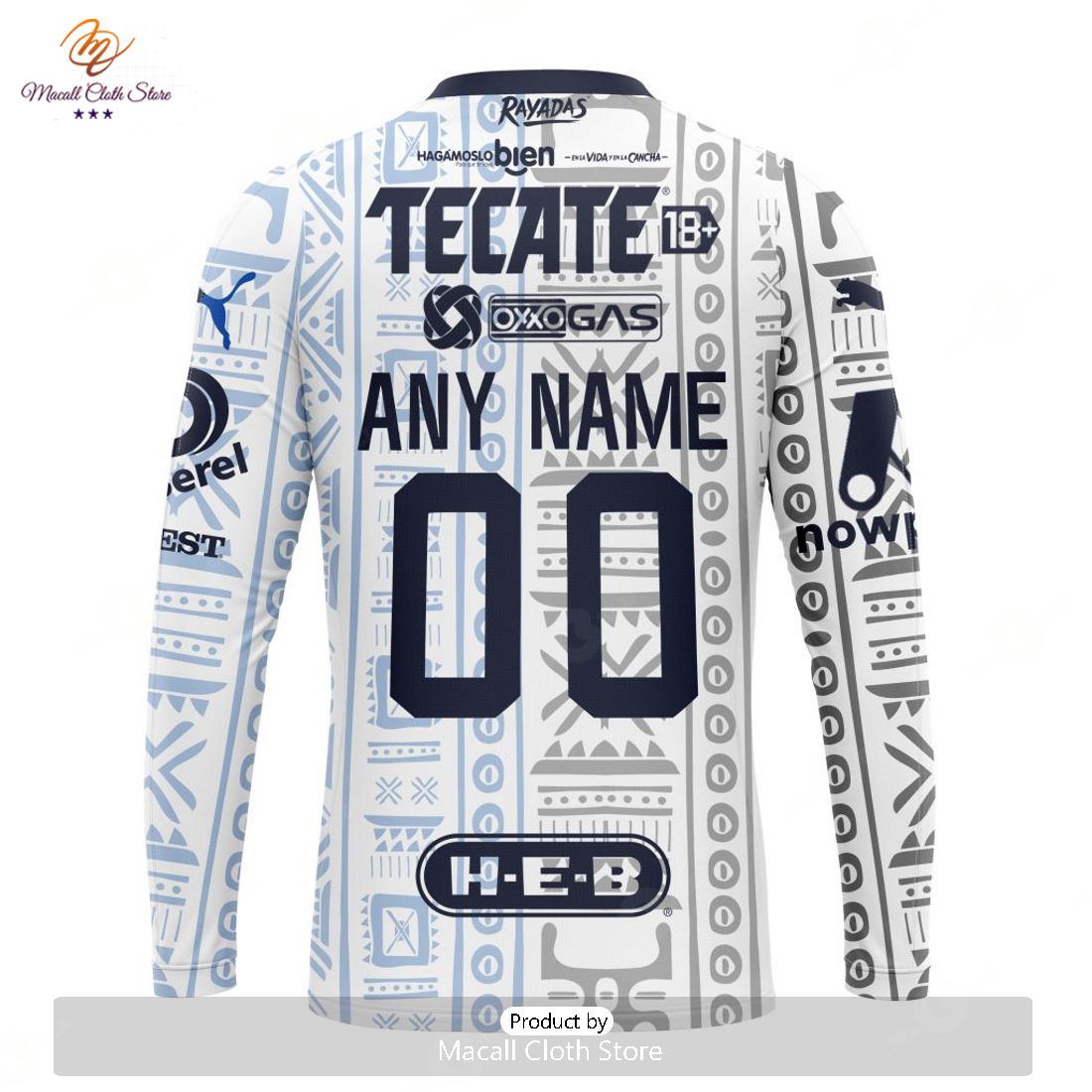 HOT Personalized LIGA MX C.F. Monterrey 2023-2024 Away Aztec Design Hoodie Sweatshirt 3D HOT Personalized LIGA MX C.F. Monterrey 2023-2024 Away Aztec Design Hoodie Sweatshirt 3D