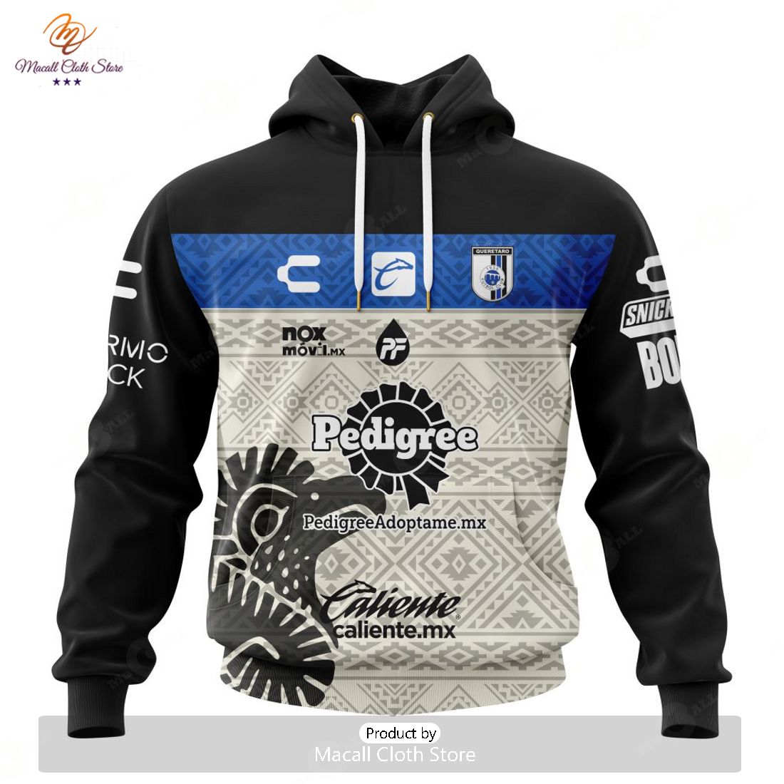 HOT Personalized LIGA MX Queretaro F.C 2023-2024 Home Aztec Design Hoodie Sweatshirt 3D