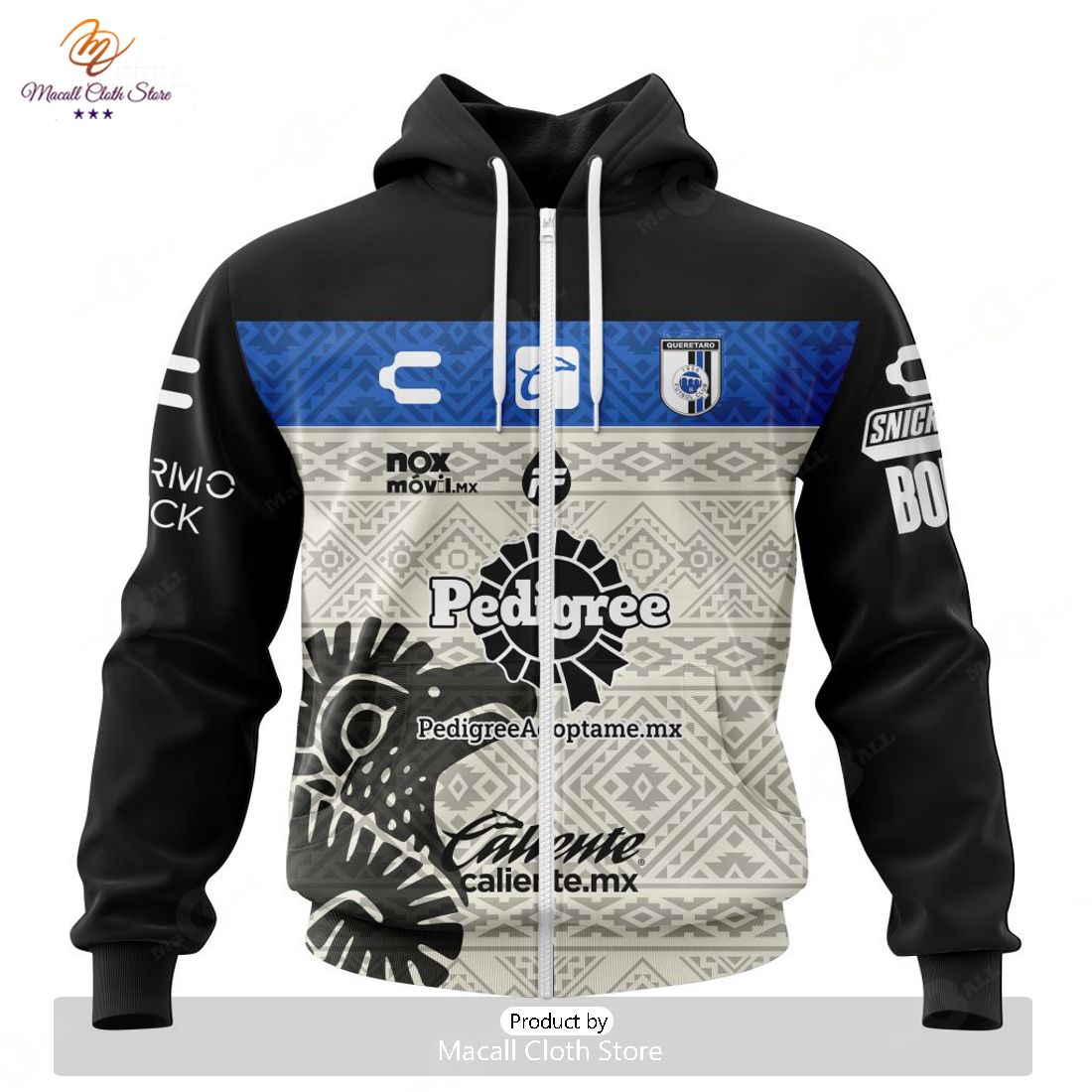 HOT Personalized LIGA MX Queretaro F.C 2023-2024 Home Aztec Design Hoodie Sweatshirt 3D