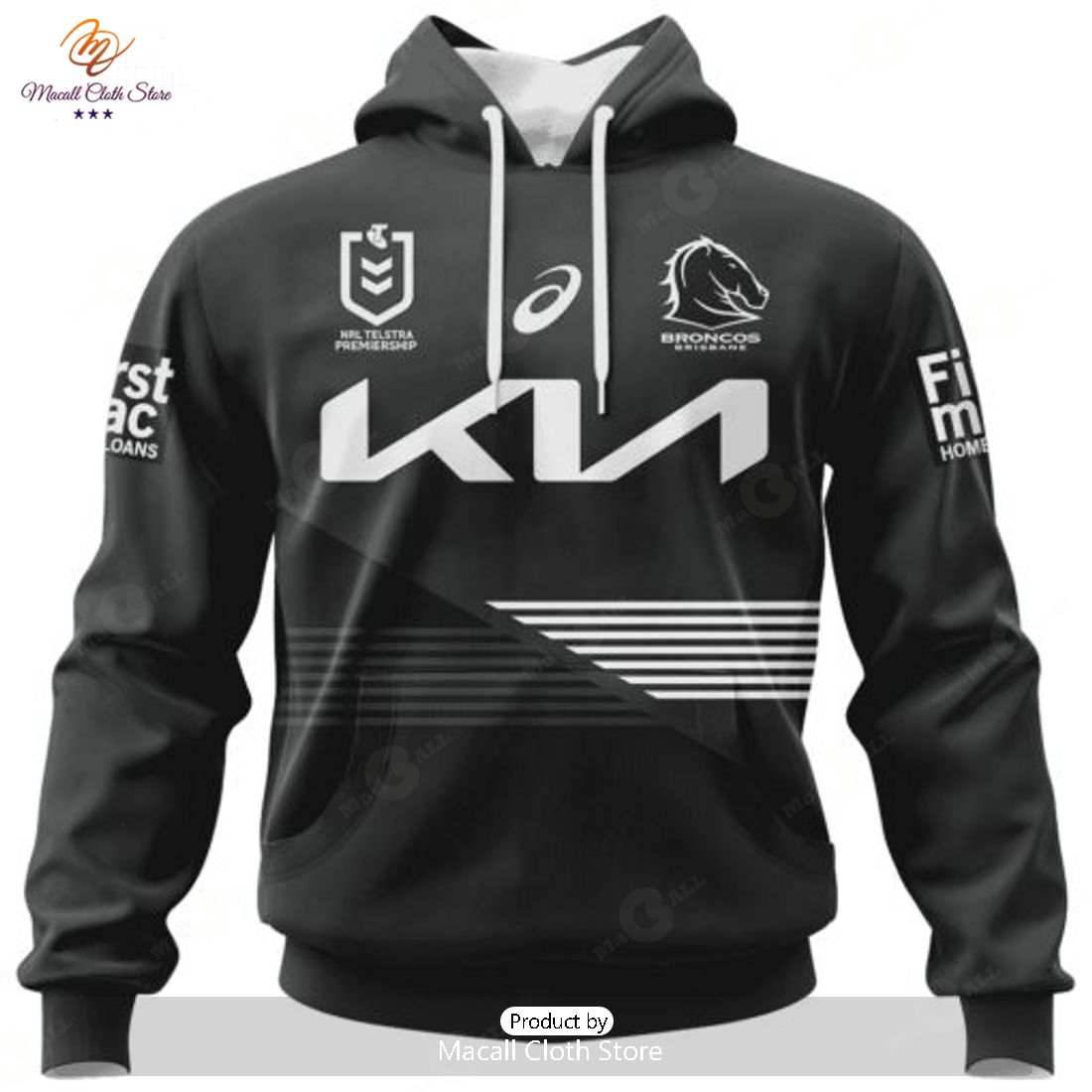 Personalize NRL Brisbane Broncos Special Black And White Design Hoodie Sweatshirt 3D Personalize NRL Brisbane Broncos Special Black And White Design Hoodie Sweatshirt 3D