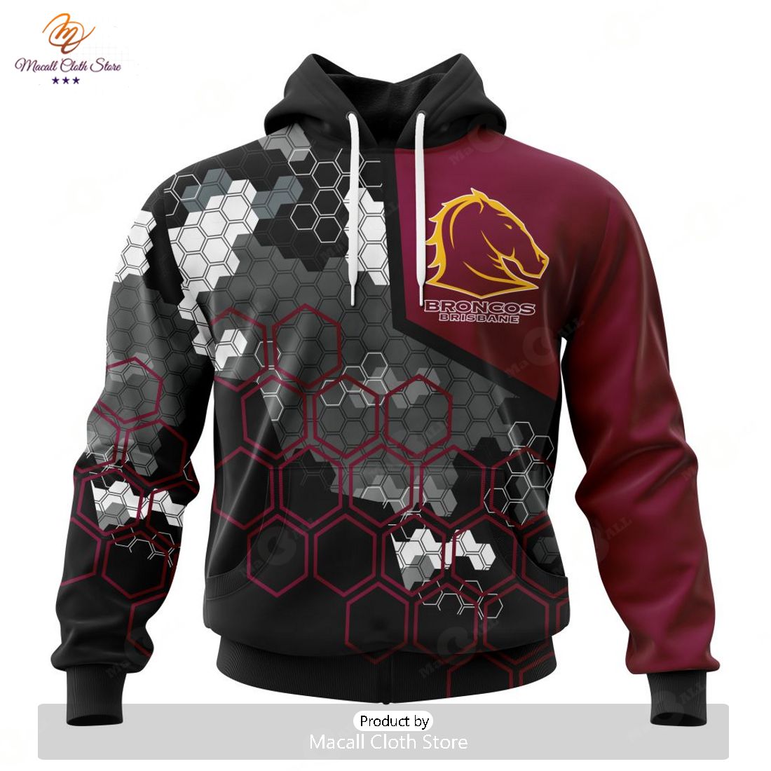 Personalize NRL Brisbane Broncos Special Motocross Concept Hoodie Sweatshirt 3D