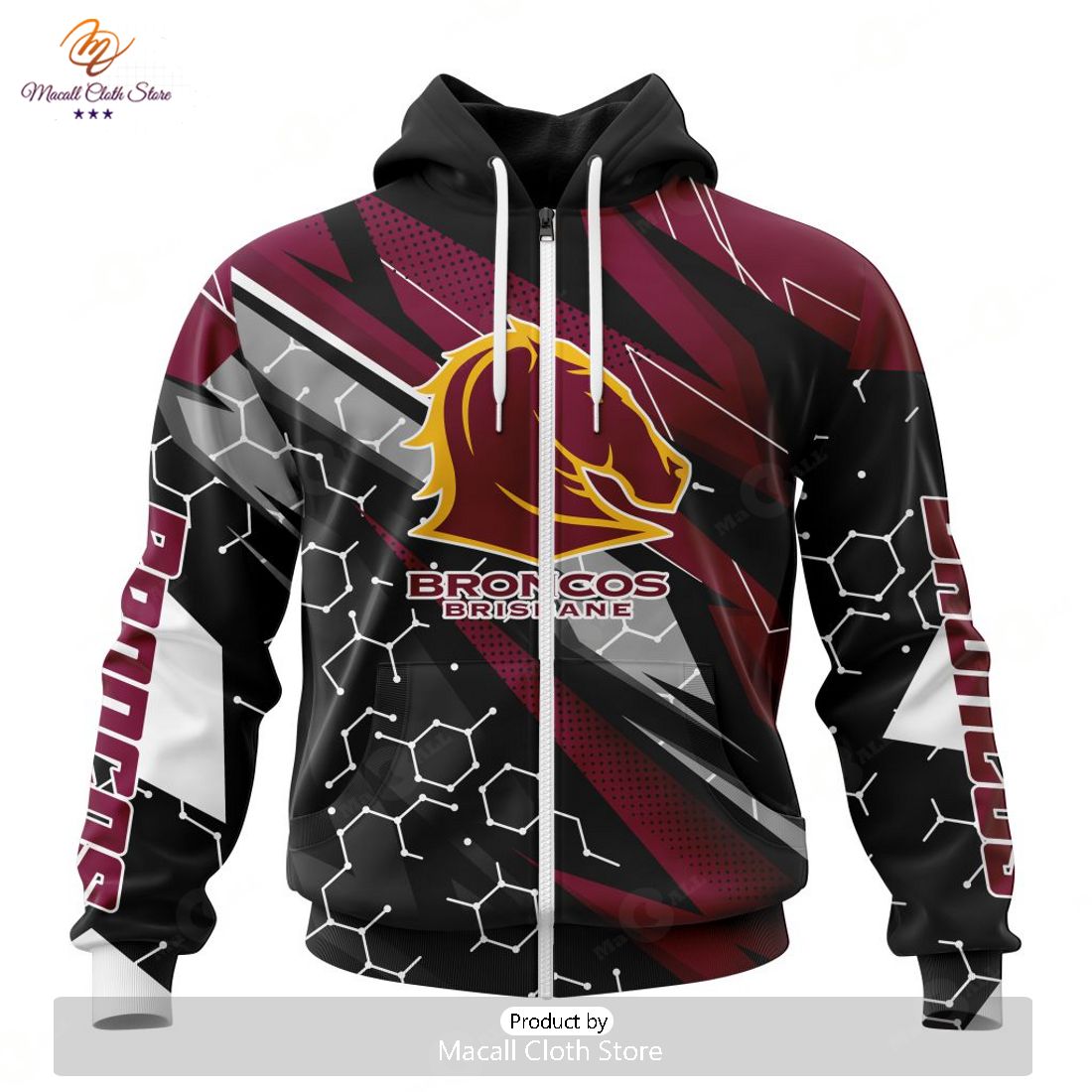 Personalized Nrl Hoodie Brisbane Broncos Custom Name 3D All Over Printed  Hoodie - Bluefink