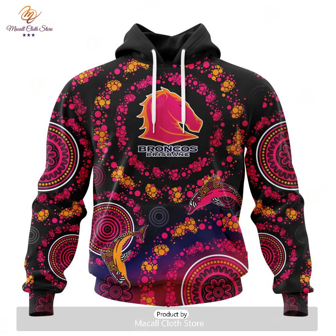 Personalize NRL Brisbane Broncos Special Pink Breast Cancer Design Hoodie Sweatshirt 3D