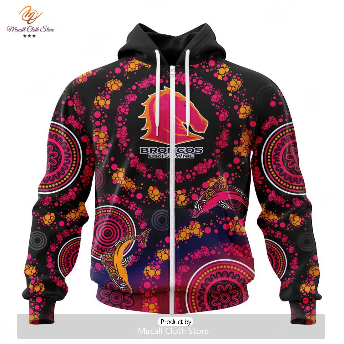 Personalize NRL Brisbane Broncos Special Pink Breast Cancer Design Hoodie Sweatshirt 3D