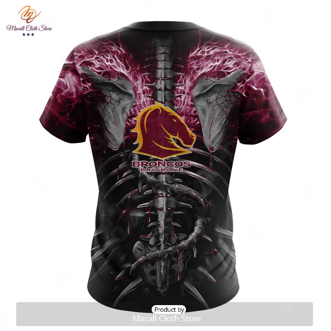 NRL Brisbane Broncos Special Skull Art Design Hoodie - Torunstyle