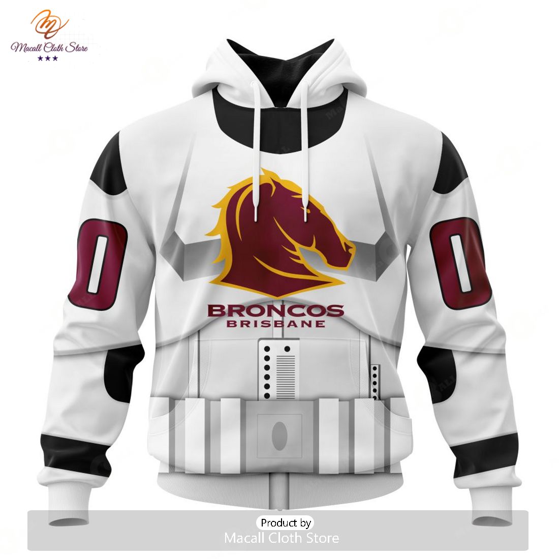 Personalize NRL Brisbane Broncos Special Star Wars Design Hoodie Sweatshirt 3D Personalize NRL Brisbane Broncos Special Star Wars Design Hoodie Sweatshirt 3D