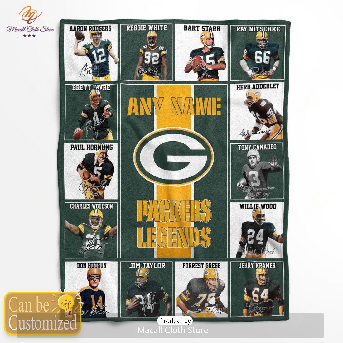 HOT Custom Name Packers Legends Fleece Blanket HOT Custom Name Packers Legends Fleece Blanket