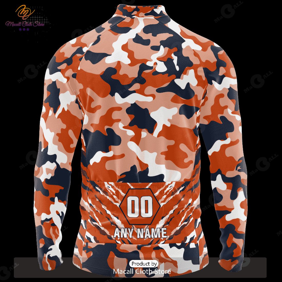 HOT NFL Chicago Bears Special Camo Design Cycling Jersey Hoodie