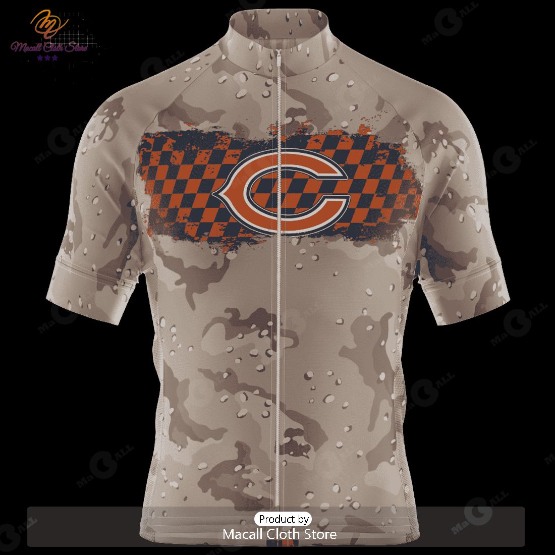 HOT NFL Chicago Bears Special Desert Camo Design Cycling Jersey Hoodie