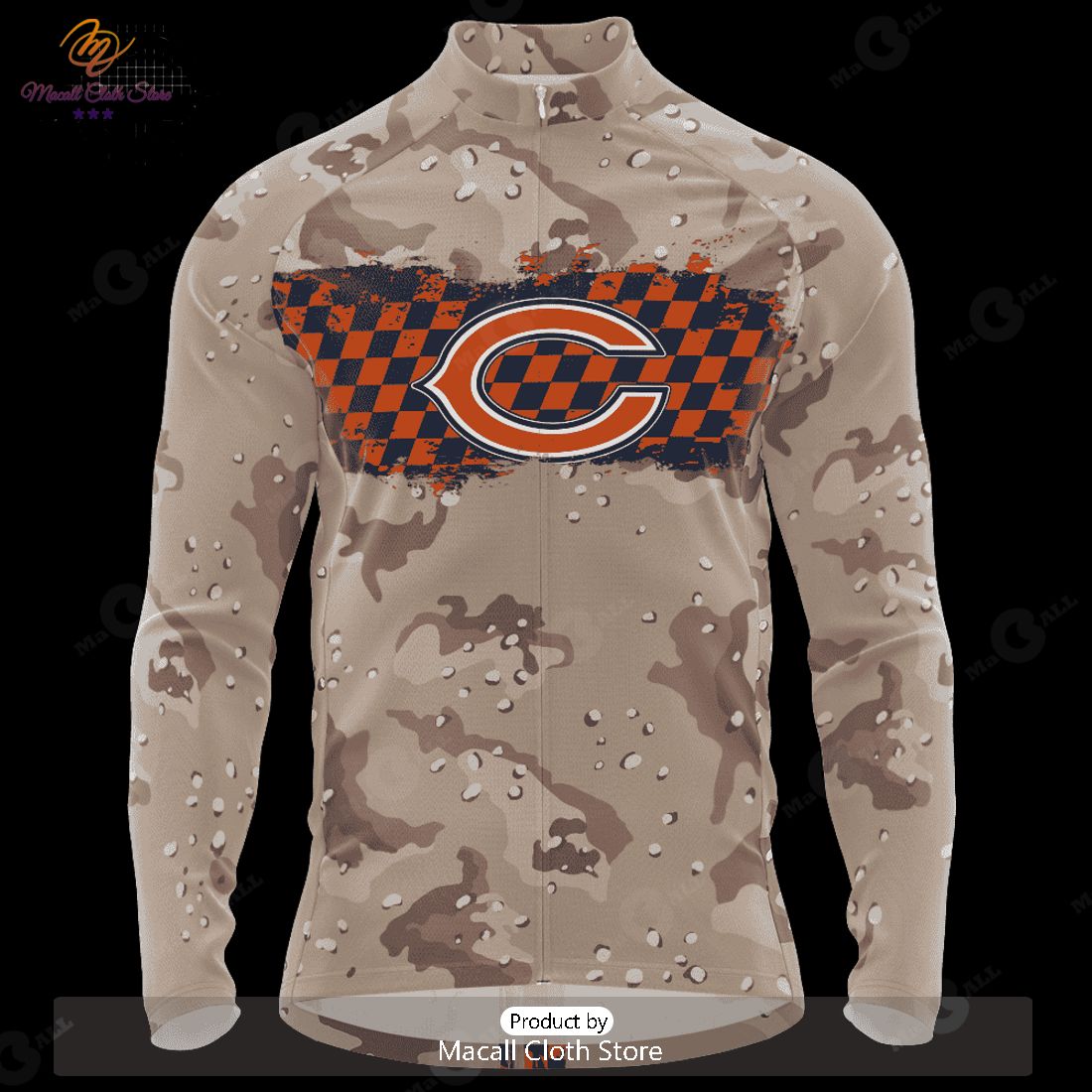 HOT NFL Chicago Bears Special Camo Design Cycling Jersey Hoodie