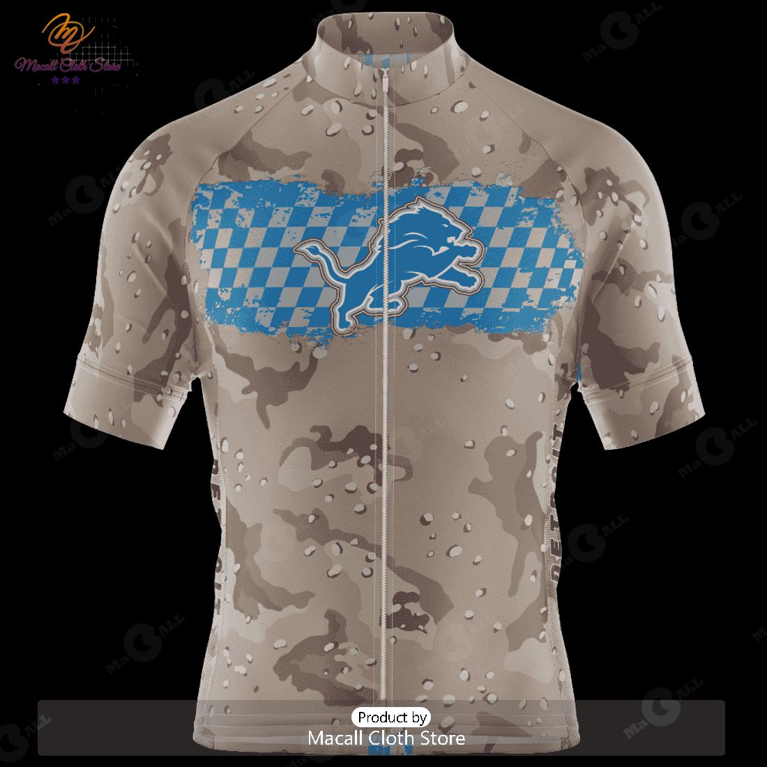 BEST NFL Detroit Lions Special Desert Camo Design Cycling Jersey