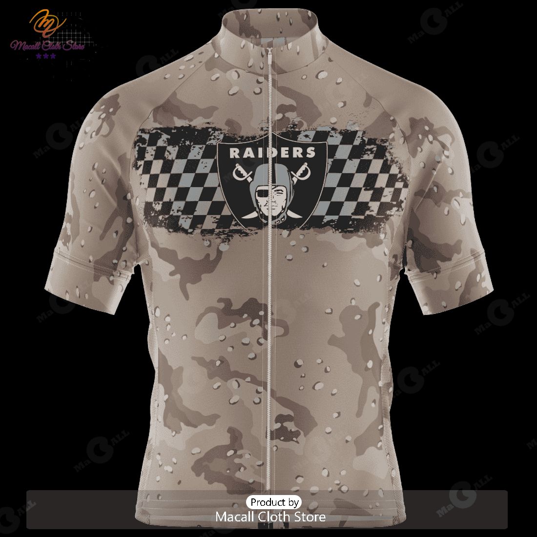 HOT Las Vegas Raiders Desert Camo Cycling Jersey NFL 2023 Personalized