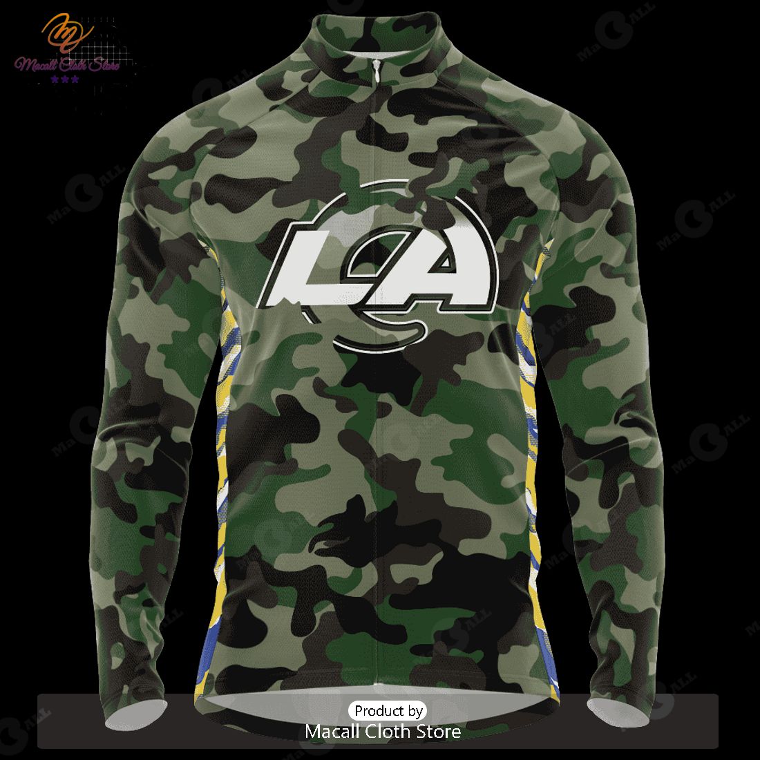 NEW NFL Los Angeles Rams Special Camo Design Cycling Jersey Hoodie