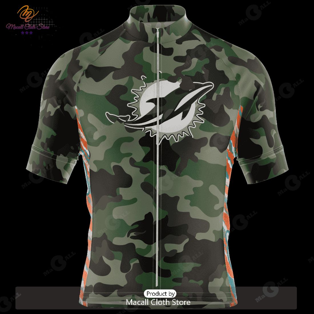 HOT Miami Dolphins Camo Cycling Jersey NFL 2023 Personalized