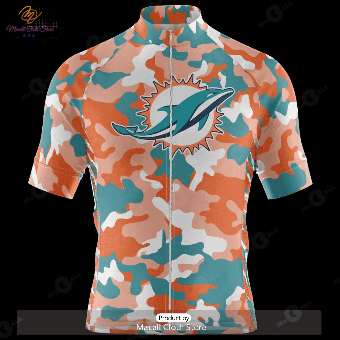 HOT Miami Dolphins Colorful Camo Cycling Jersey NFL 2023 Personalized
