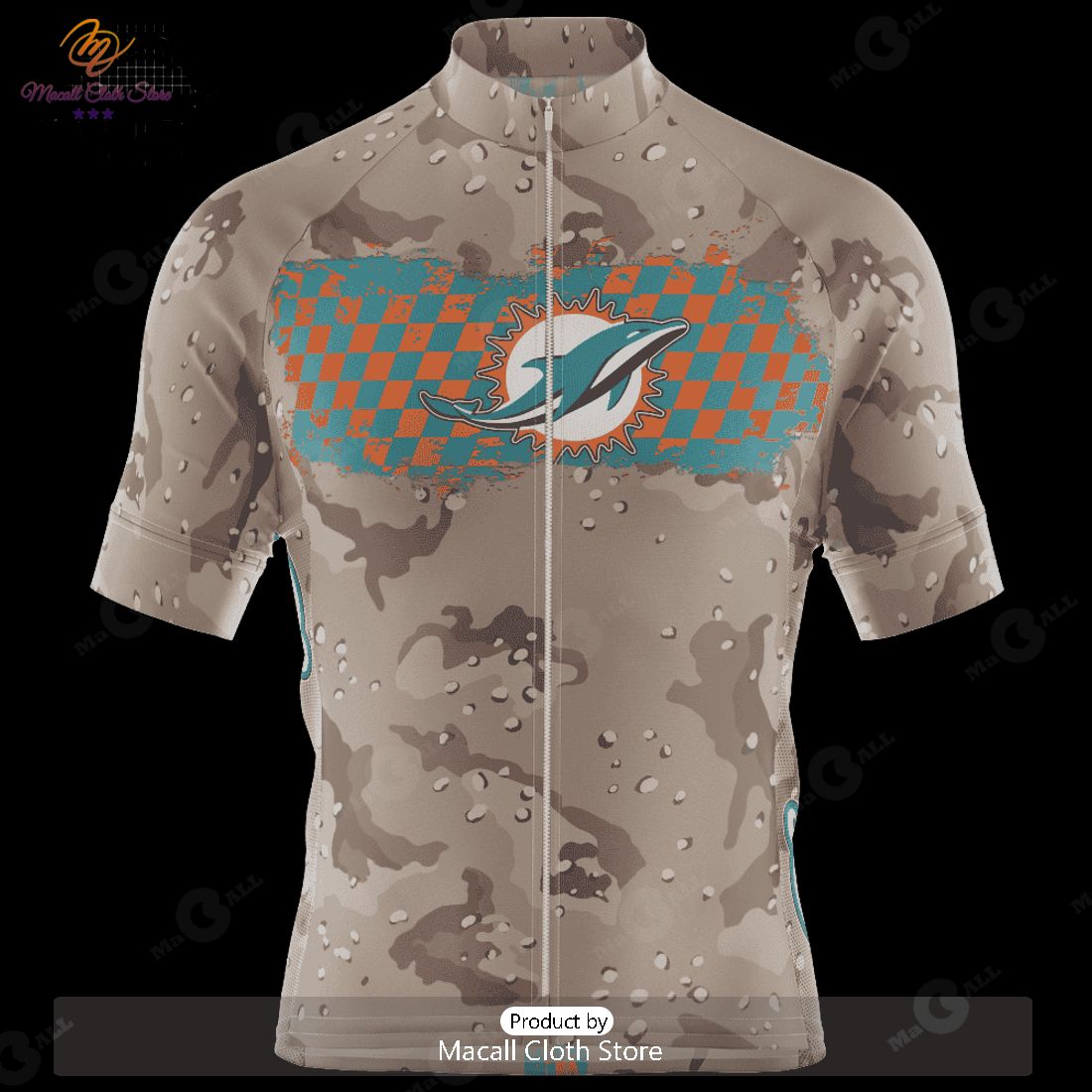 HOT Miami Dolphins Desert Camo Cycling Jersey NFL 2023 Personalized