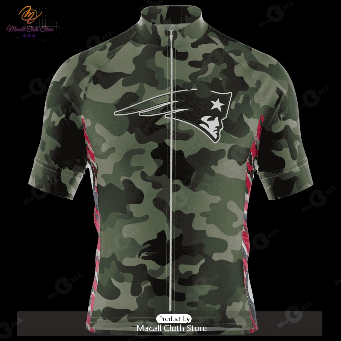 HOT New England Patriots Camo Cycling Jersey NFL 2023 Personalized