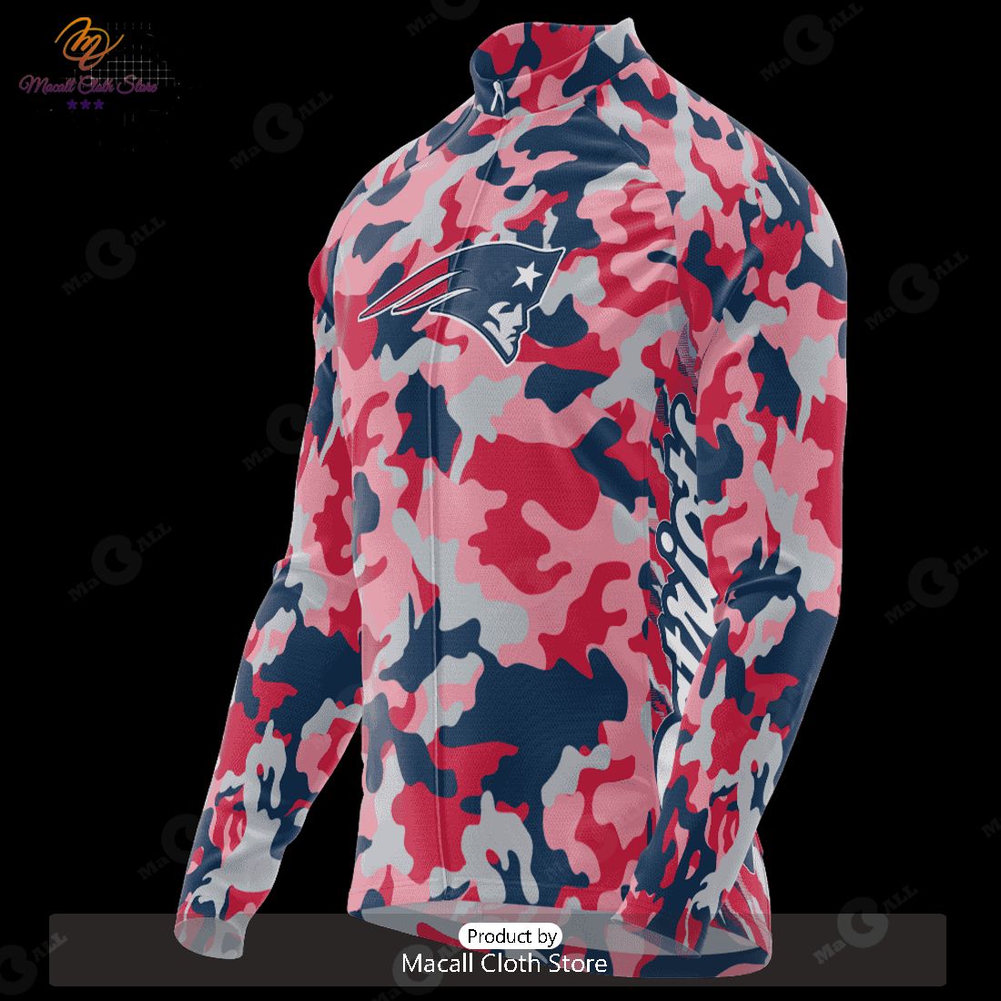 NEW NFL New England Patriots Special Camo Design Cycling Jersey Hoodie