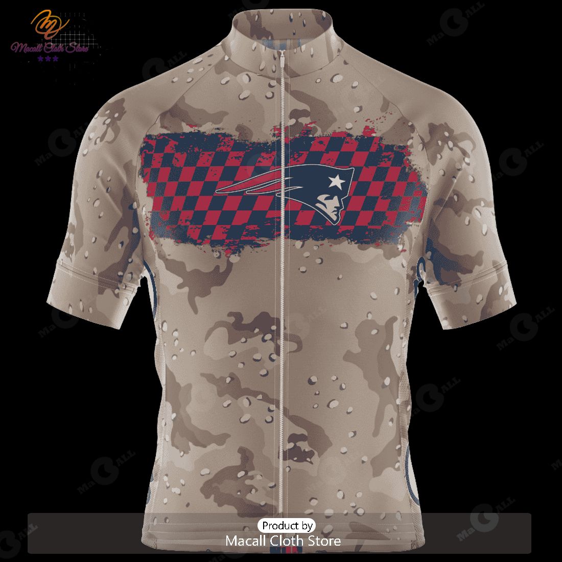 HOT New England Patriots Desert Camo Cycling Jersey NFL 2023 Personalized