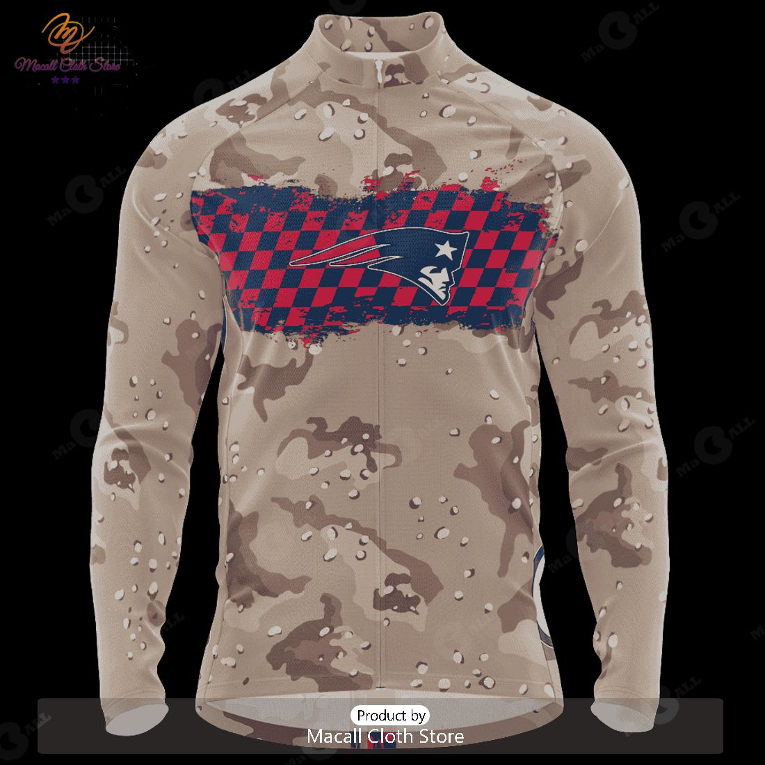 NEW NFL New England Patriots Special Camo Design Cycling Jersey Hoodie