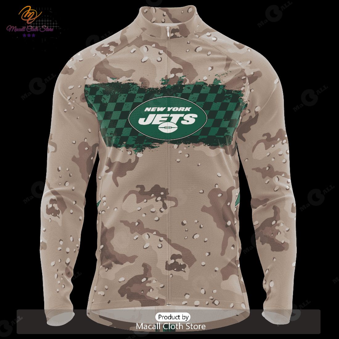 HOT NFL New York Jets Special Desert Camo Design Cycling Jersey Hoodie