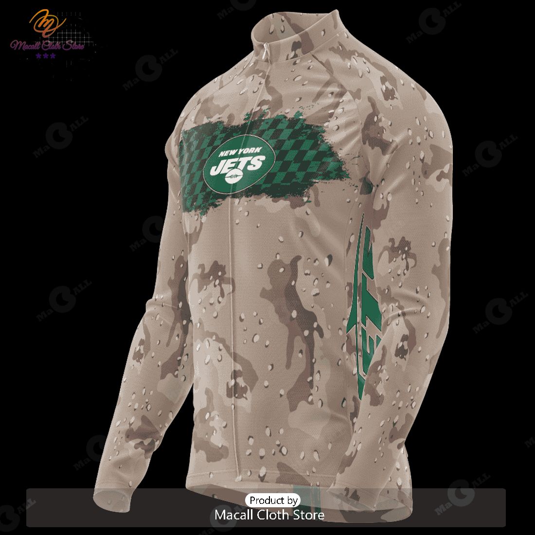 HOT NFL New York Jets Special Desert Camo Design Cycling Jersey Hoodie