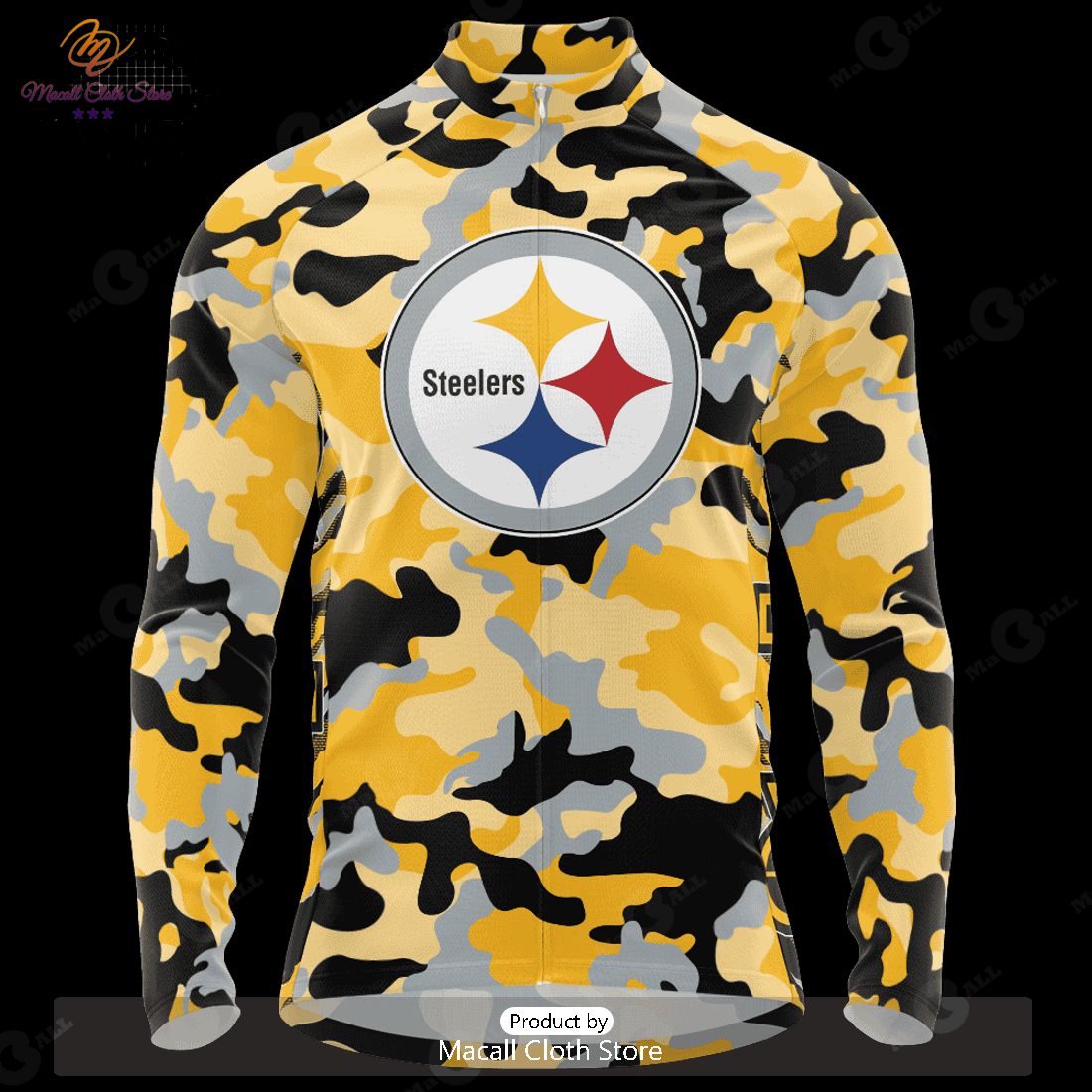 NEW NFL Pittsburgh Steelers Special Desert Camo Design Cycling Jersey Hoodie