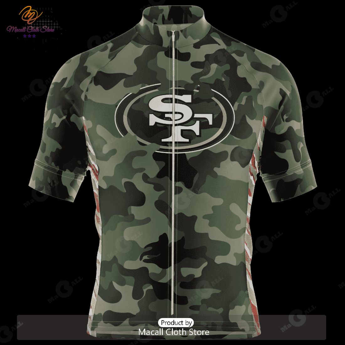 AVAILABLE NFL San Francisco 49ers Special Camo Design Cycling Jersey Hoodie