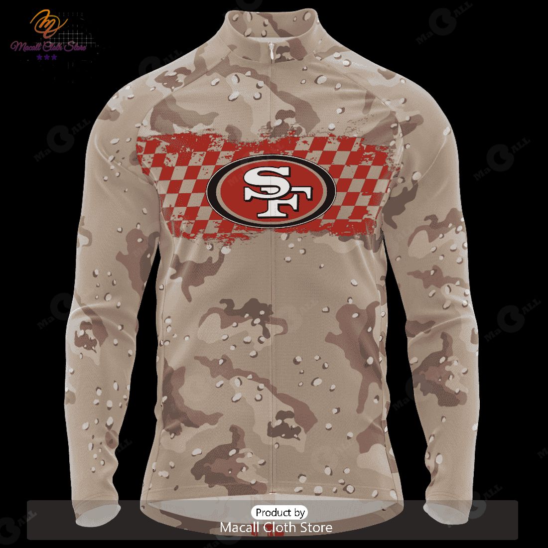 HOT TREND NFL San Francisco 49ers Special Desert Camo Design Cycling Jersey  Hoodie