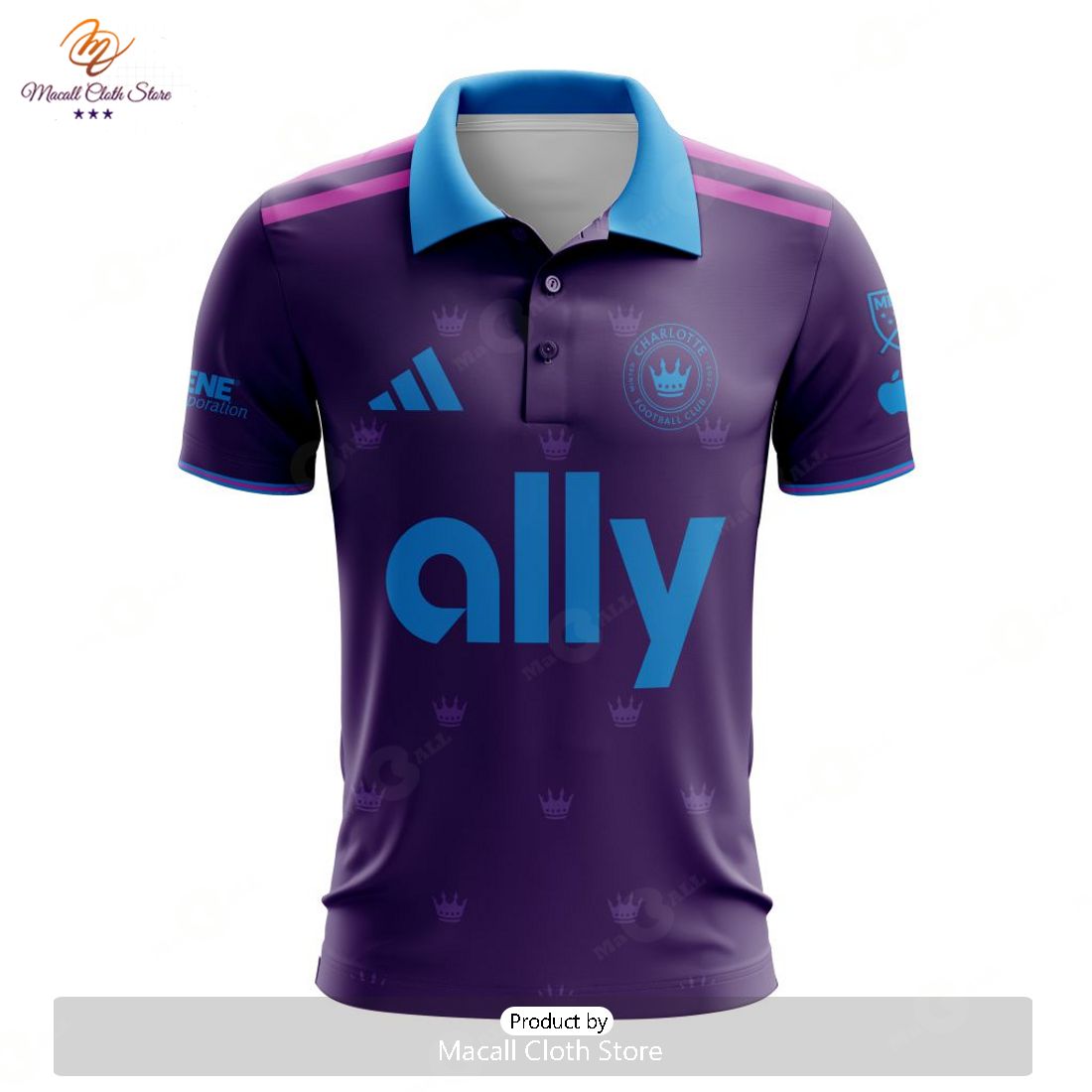 HOT MLS Charlotte FC 2023 Away Custom Polo HOT MLS Charlotte FC 2023 Away Custom Polo