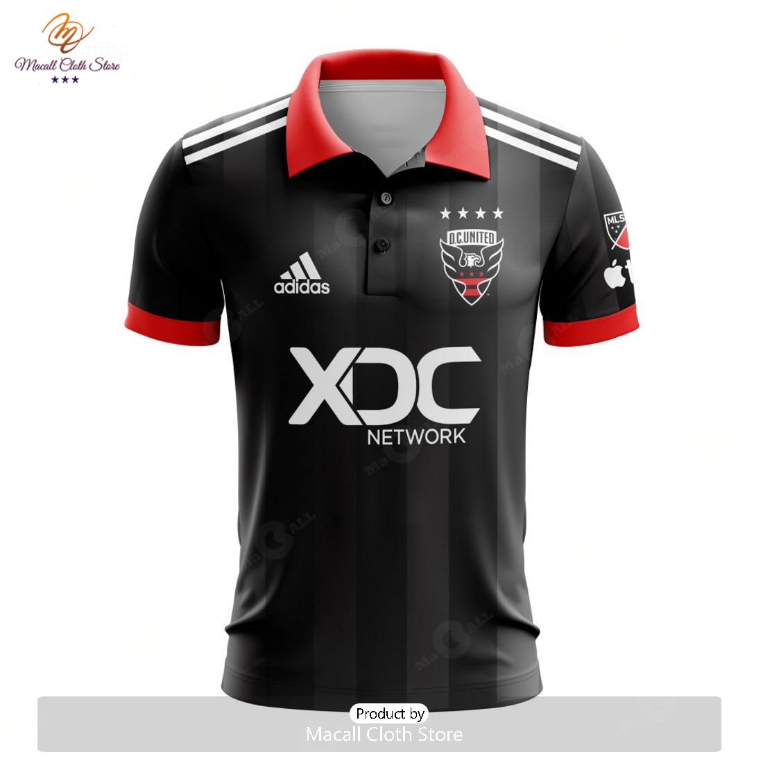 HOT MLS D.C. United 2023 Home Red & Black Custom Polo