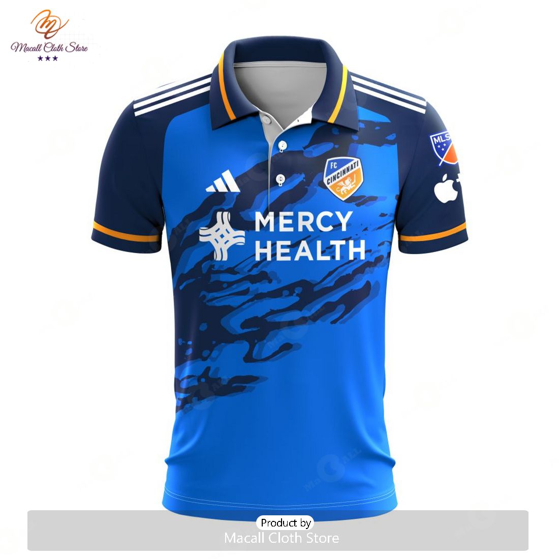 HOT MLS FC Cincinnati 2023 Home River Custom Polo HOT MLS FC Cincinnati 2023 Home River Custom Polo