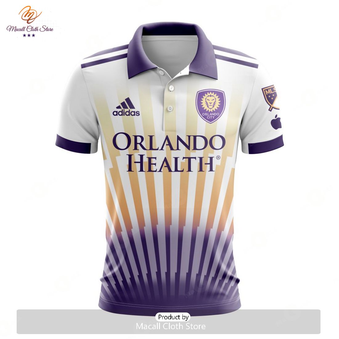 HOT MLS Orlando City SC 2023 Away The Sunshine Custom Polo HOT MLS Orlando City SC 2023 Away The Sunshine Custom Polo