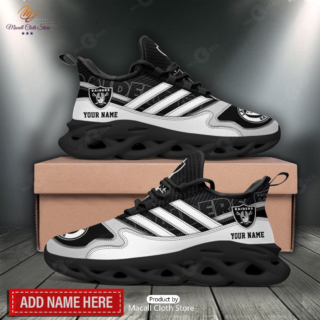 HOT 3D Las Vegas Raiders Running For Men Women Max Soul Sneaker