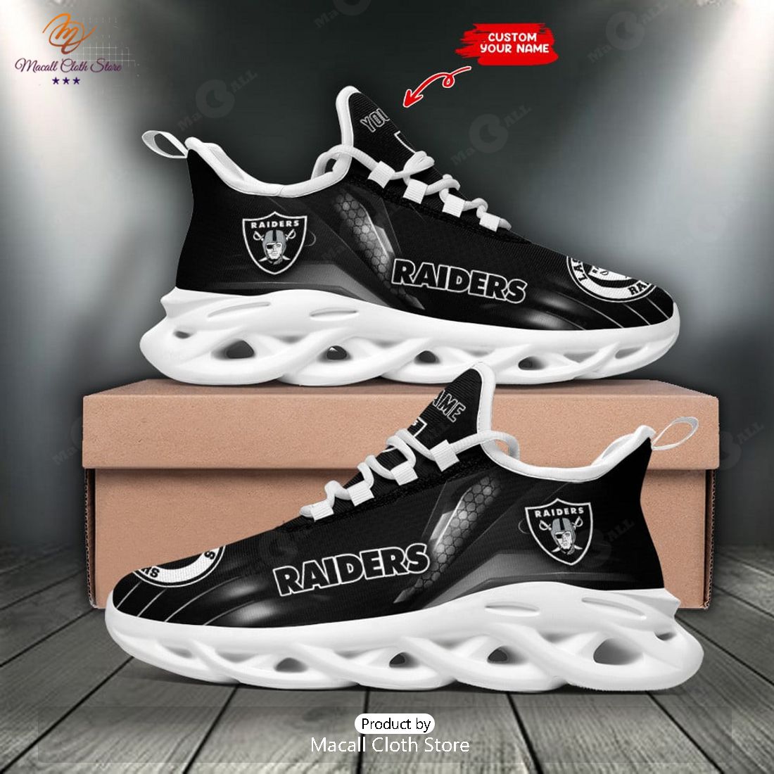 Las Vegas Raiders Camo Pattern Air Jordan 13 Shoes For Fans