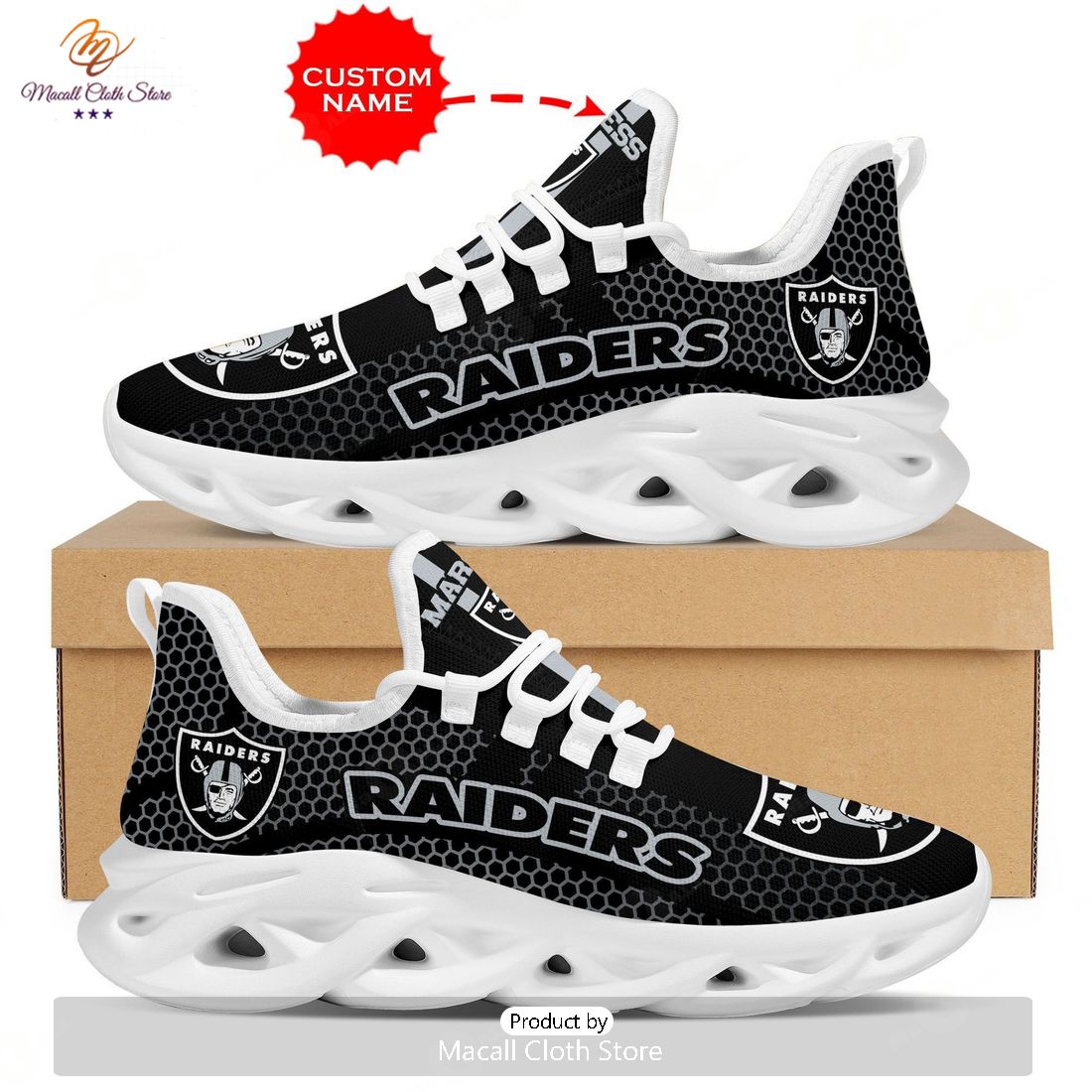 HOT Las Vegas Raiders Shoes Max Soul Luxury NFL Custom name HOT Las Vegas Raiders Shoes Max Soul Luxury NFL Custom name