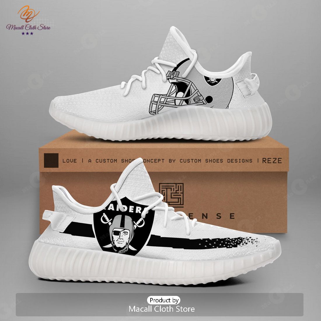 HOT Oakland Raiders Shoes Yeezy Trendy Best For Men Women HOT Oakland Raiders Shoes Yeezy Trendy Best For Men Women