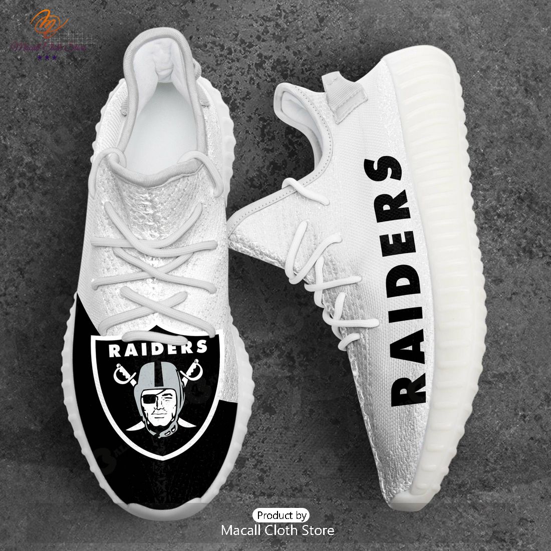 HOT Oakland Raiders Shoes Yeezy With Title Center Raiders HOT Oakland Raiders Shoes Yeezy With Title Center Raiders