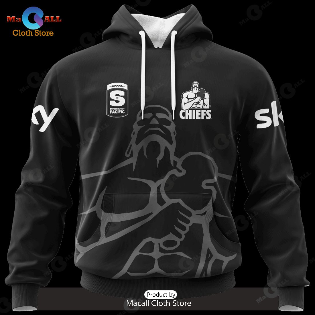HOT Chiefs Monochrome Super Rugby 2023 Personalized Hoodie Sweatshirt 3D