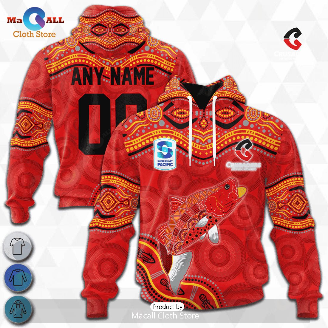 HOT Personalized Crusaders Indigenous Fishing Super Rugby Hoodie Sweatshirt 3D