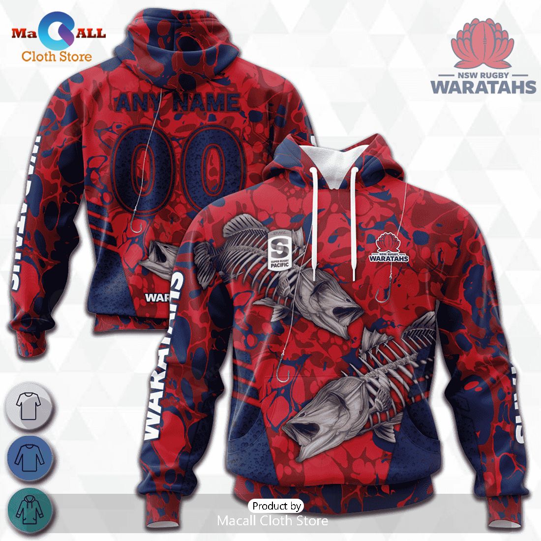 HOT Personalized New South Wales Waratahs Barramundi Skeleton Fishing Hoodie Sweatshirt 3D HOT Personalized New South Wales Waratahs Barramundi Skeleton Fishing Hoodie Sweatshirt 3D
