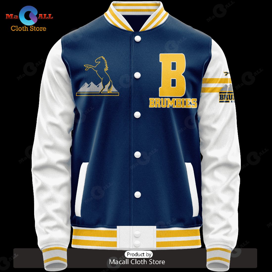 HOT ACT Brumbies Vintage Logo Baseball Jacket Super Rugby 2023 Personalized HOT ACT Brumbies Vintage Logo Baseball Jacket Super Rugby 2023 Personalized