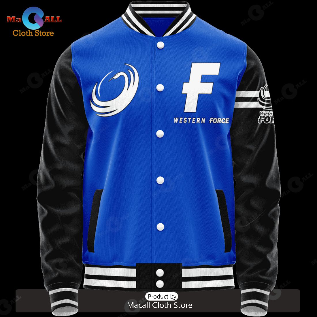 HOT Western Force Vintage Logo Baseball Jacket Super Rugby 2023 Personalized HOT Western Force Vintage Logo Baseball Jacket Super Rugby 2023 Personalized