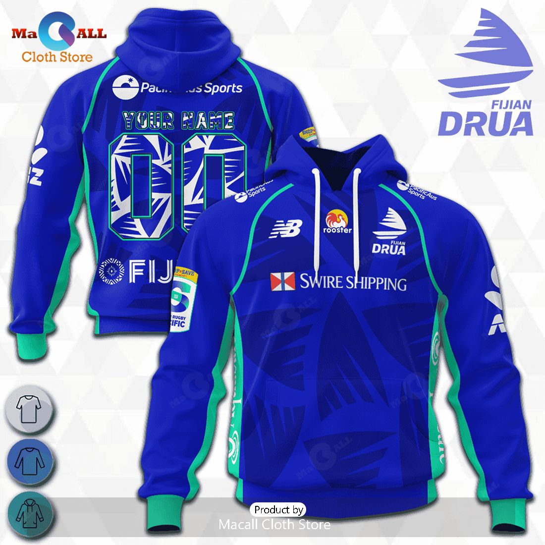 HOT Fijian Drua Super Rugby 2023 Home Jerseys Personalized Hoodie Sweatshirt 3D
